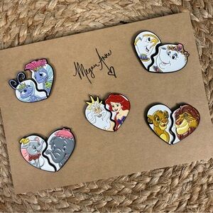 Disney Heart-Shaped Character Pin Collection
